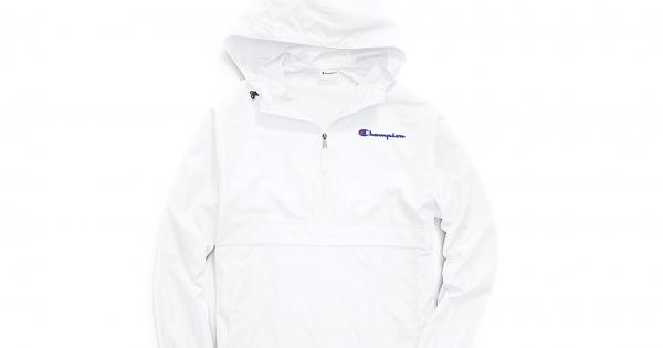 champion men's packable jacket white